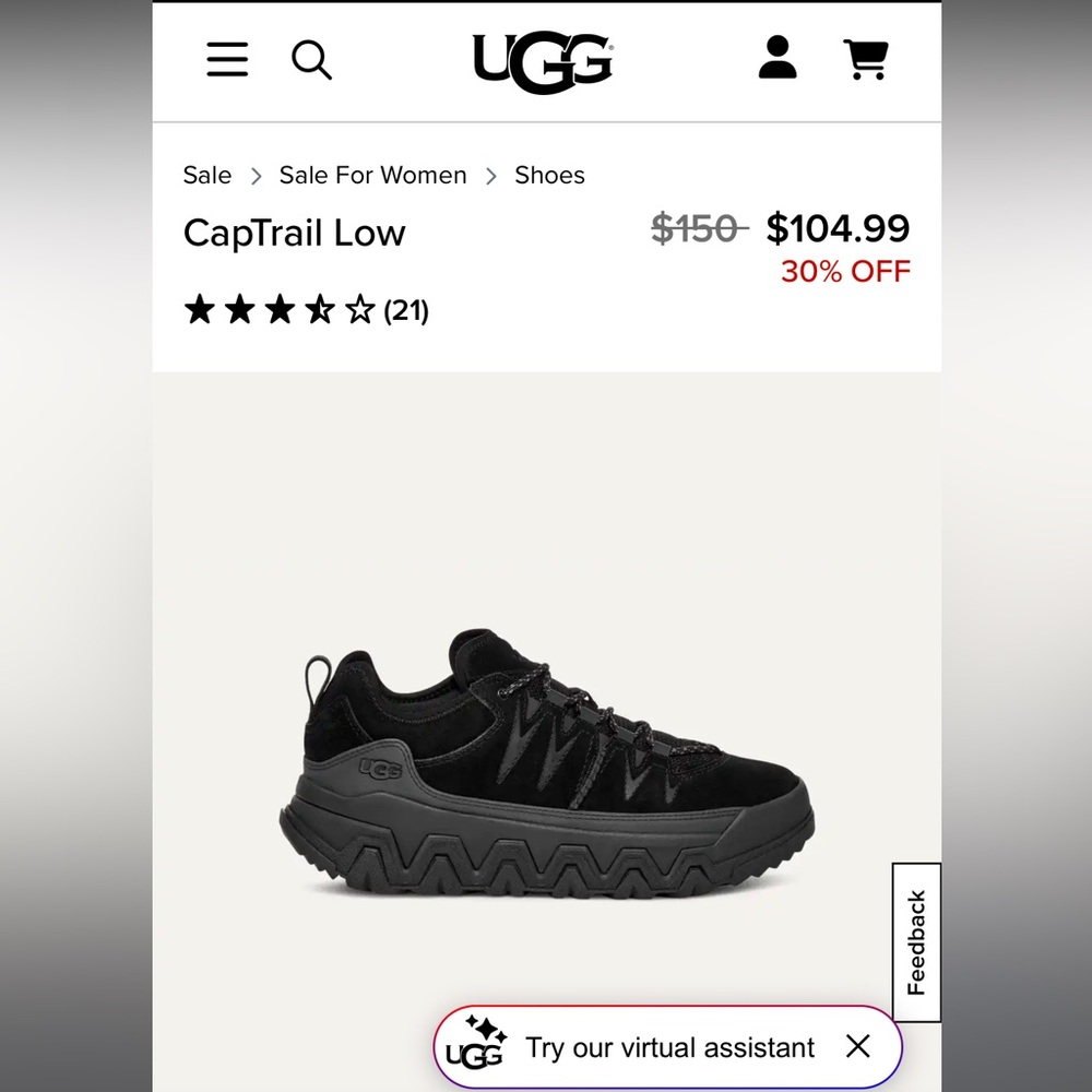 Ugg CapTrail Low Women’s Sneakers (New)